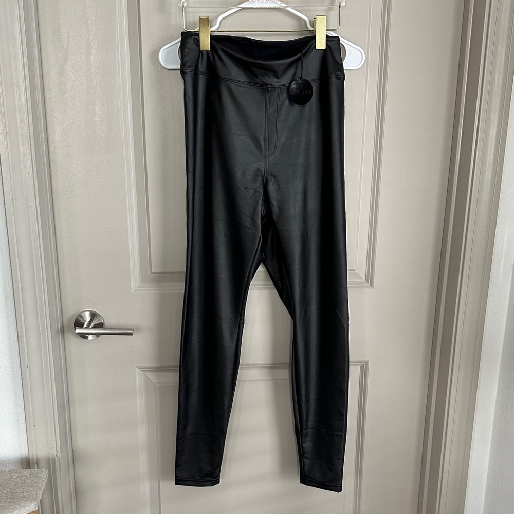 Aerie Offline Faux Leather Black Leggings